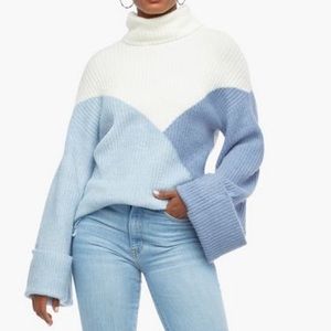 Colorblock Turtleneck Sweater
